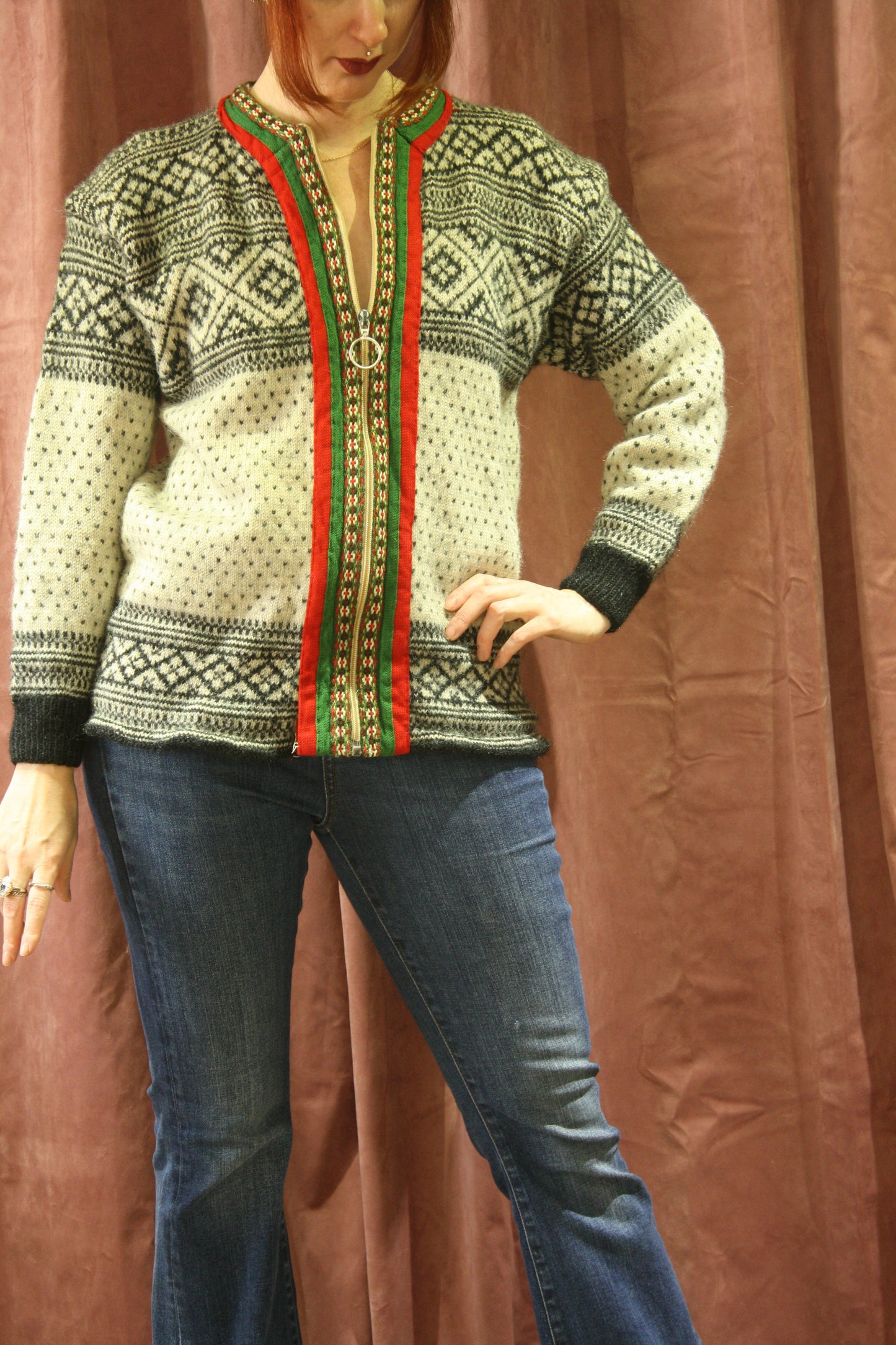 Vintage Nordic Knit Cardi