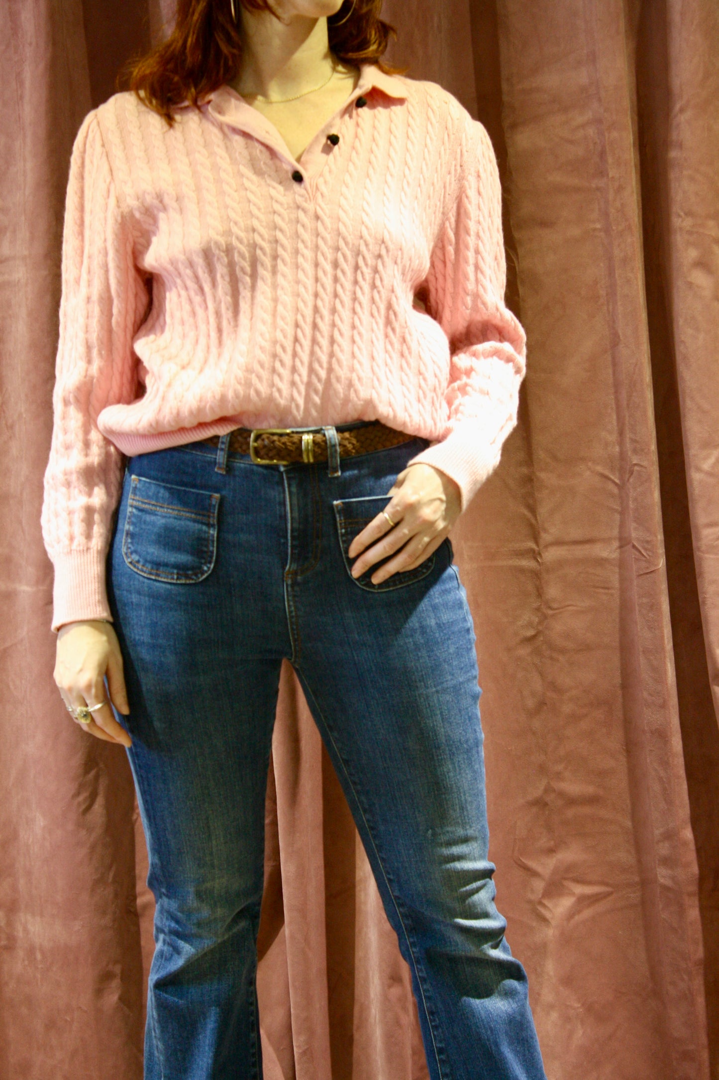 Vintage Pink Preppy Knit