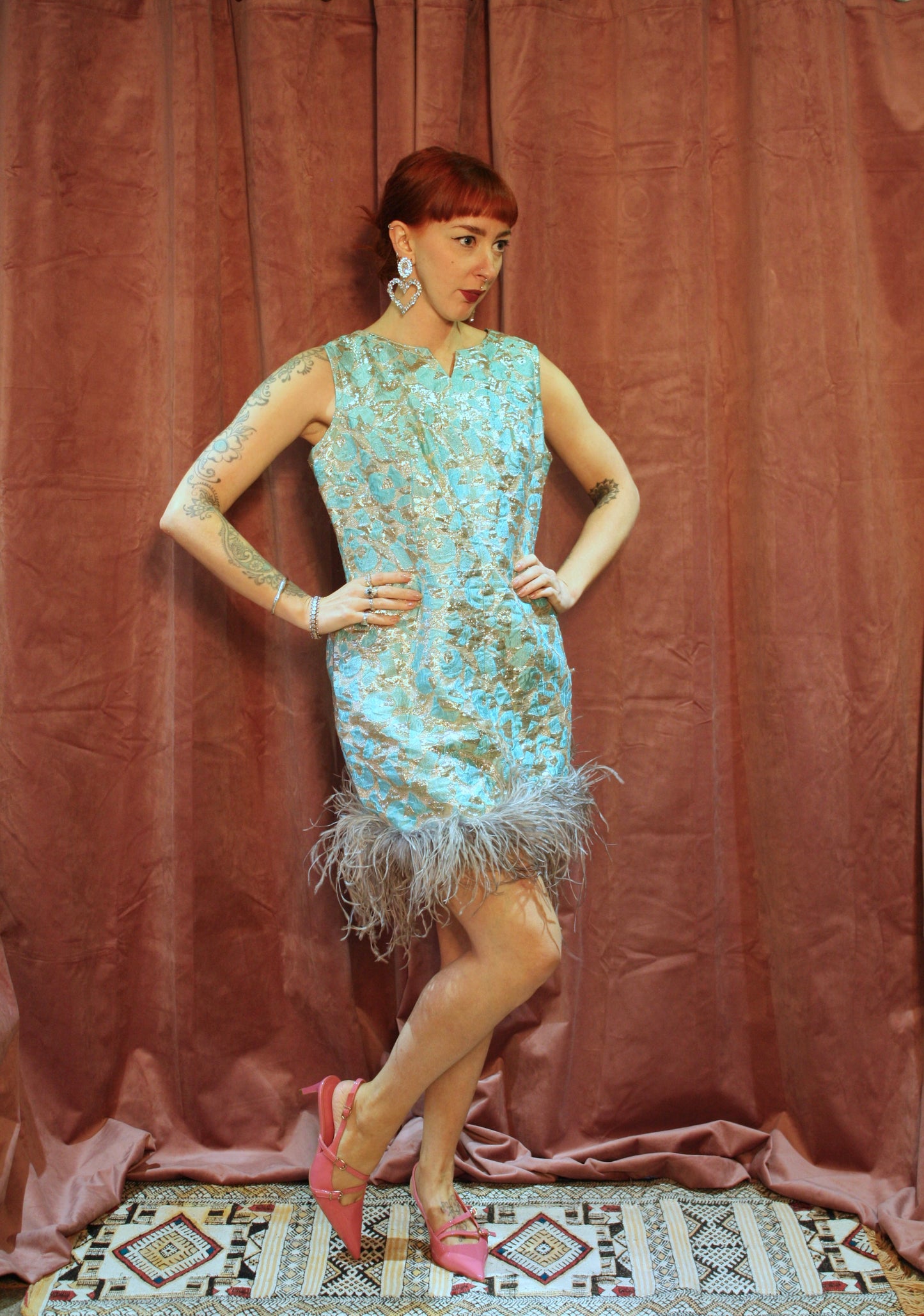 'Glamourpuss' Vintage Feather Dress