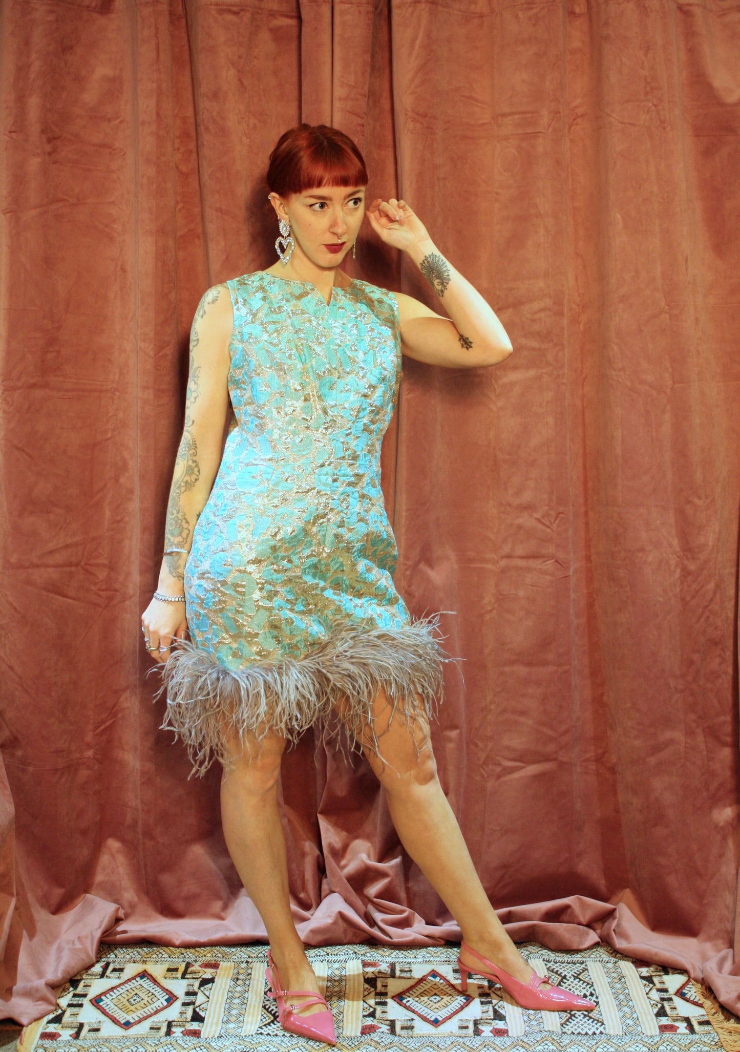 'Glamourpuss' Vintage Feather Dress