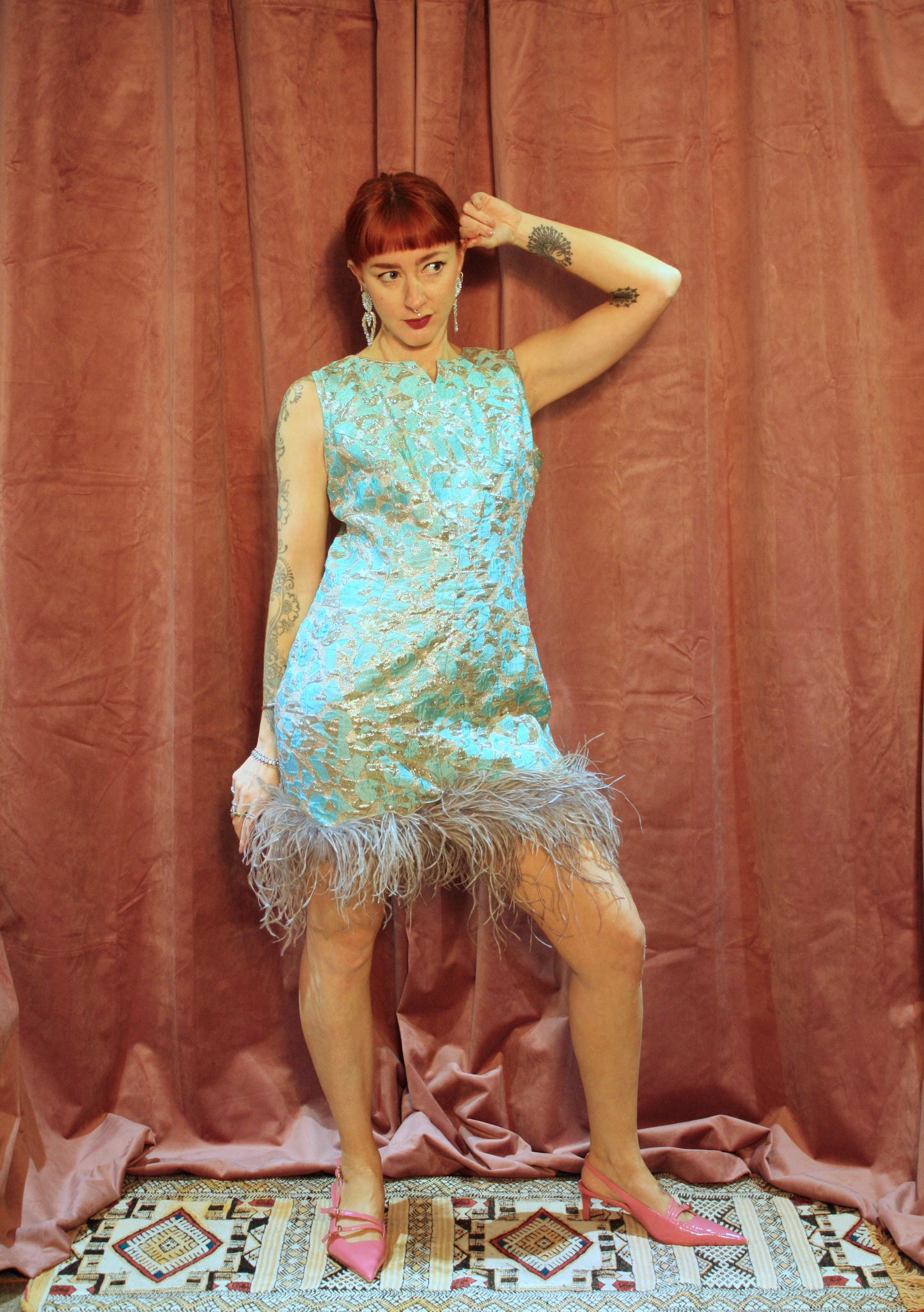 'Glamourpuss' Vintage Feather Dress