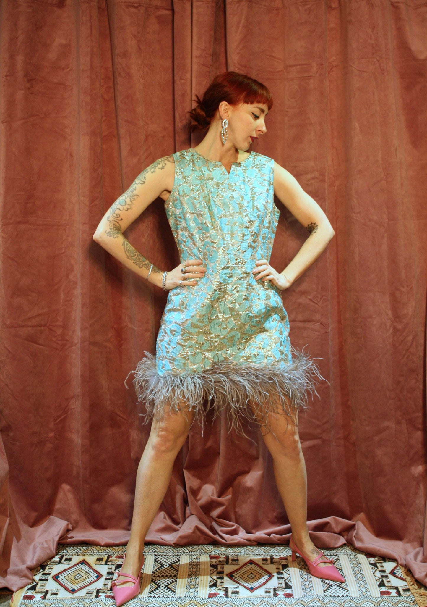 'Glamourpuss' Vintage Feather Dress