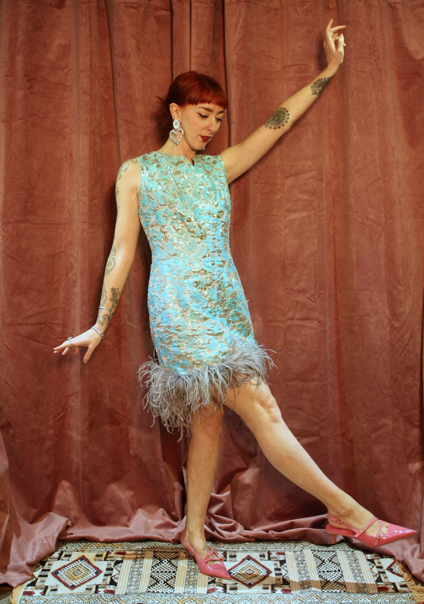 'Glamourpuss' Vintage Feather Dress