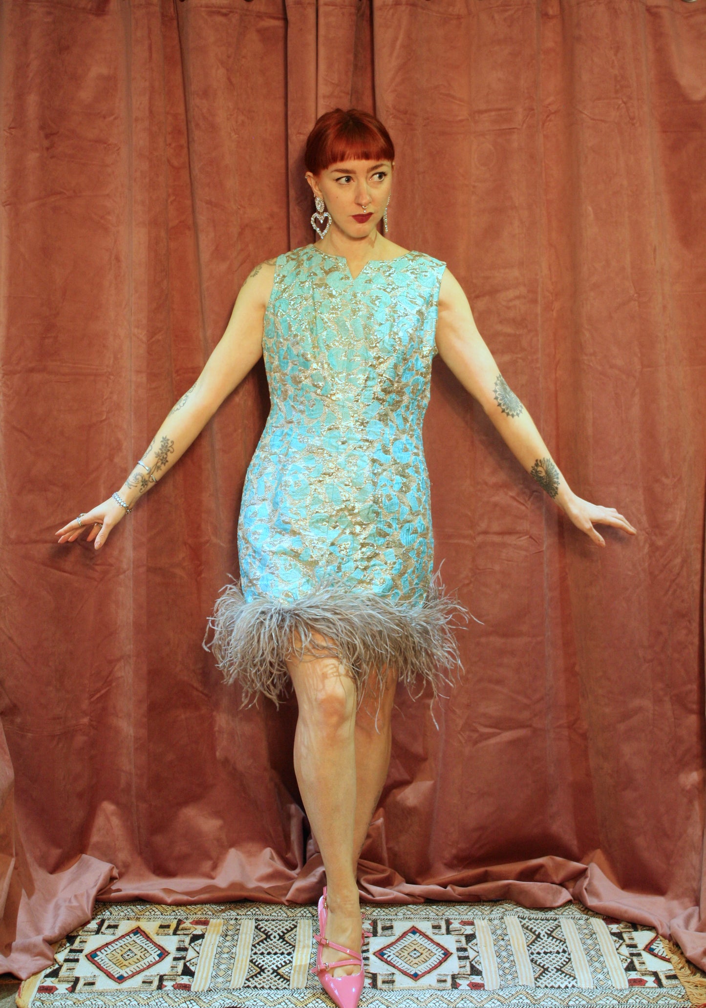 'Glamourpuss' Vintage Feather Dress