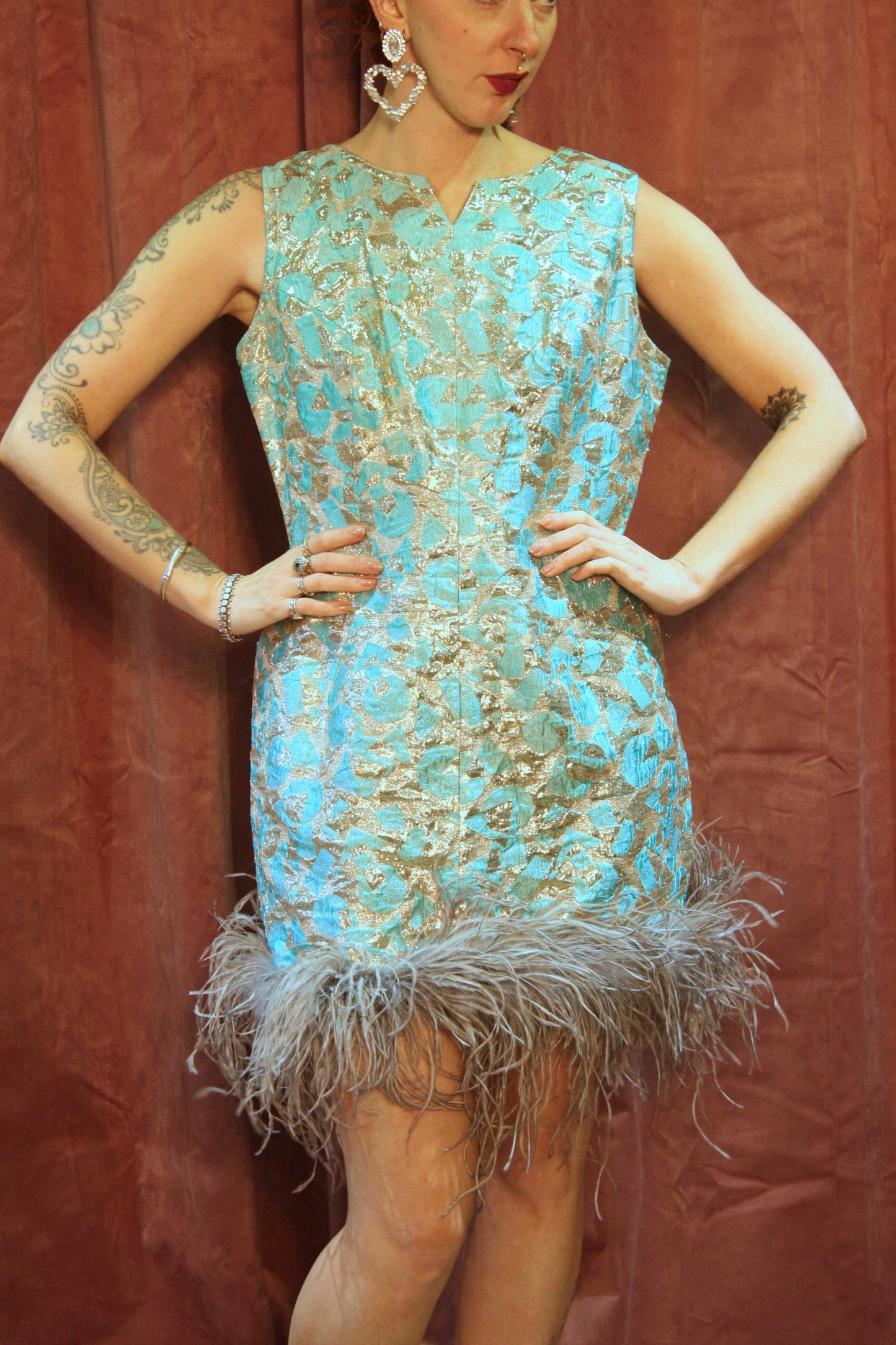 'Glamourpuss' Vintage Feather Dress