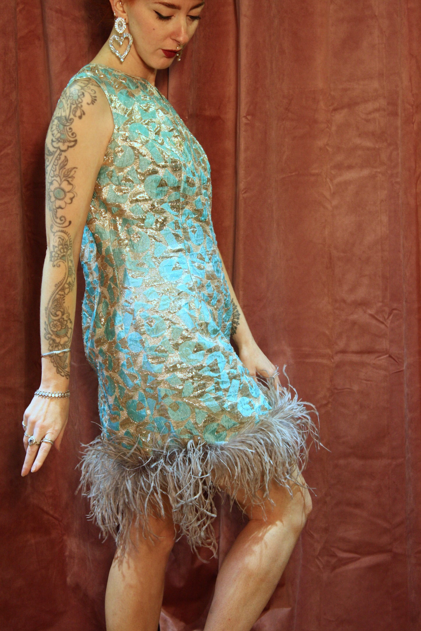 'Glamourpuss' Vintage Feather Dress