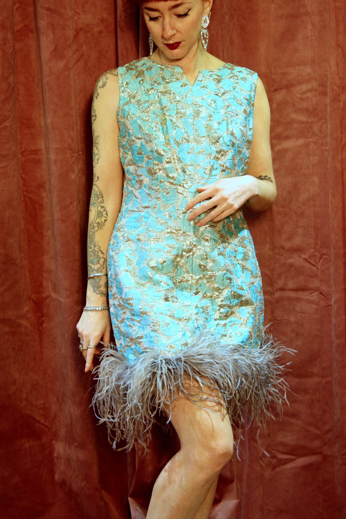 'Glamourpuss' Vintage Feather Dress