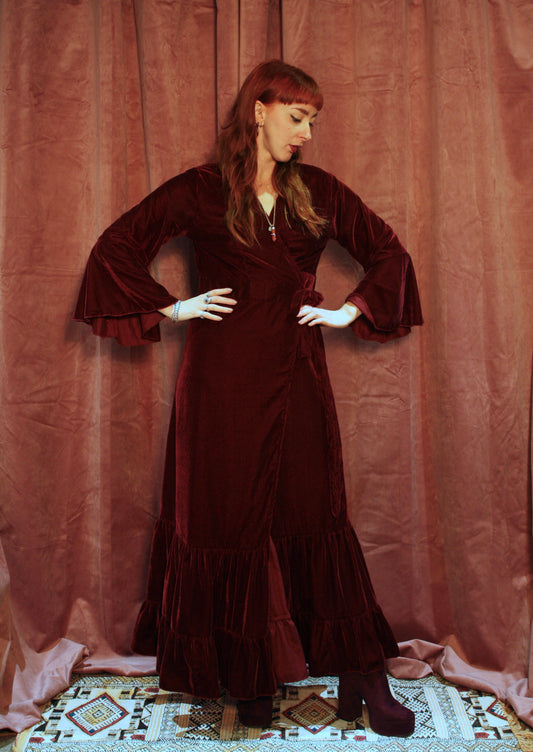 'Astrid' Velvet Wrap Dress