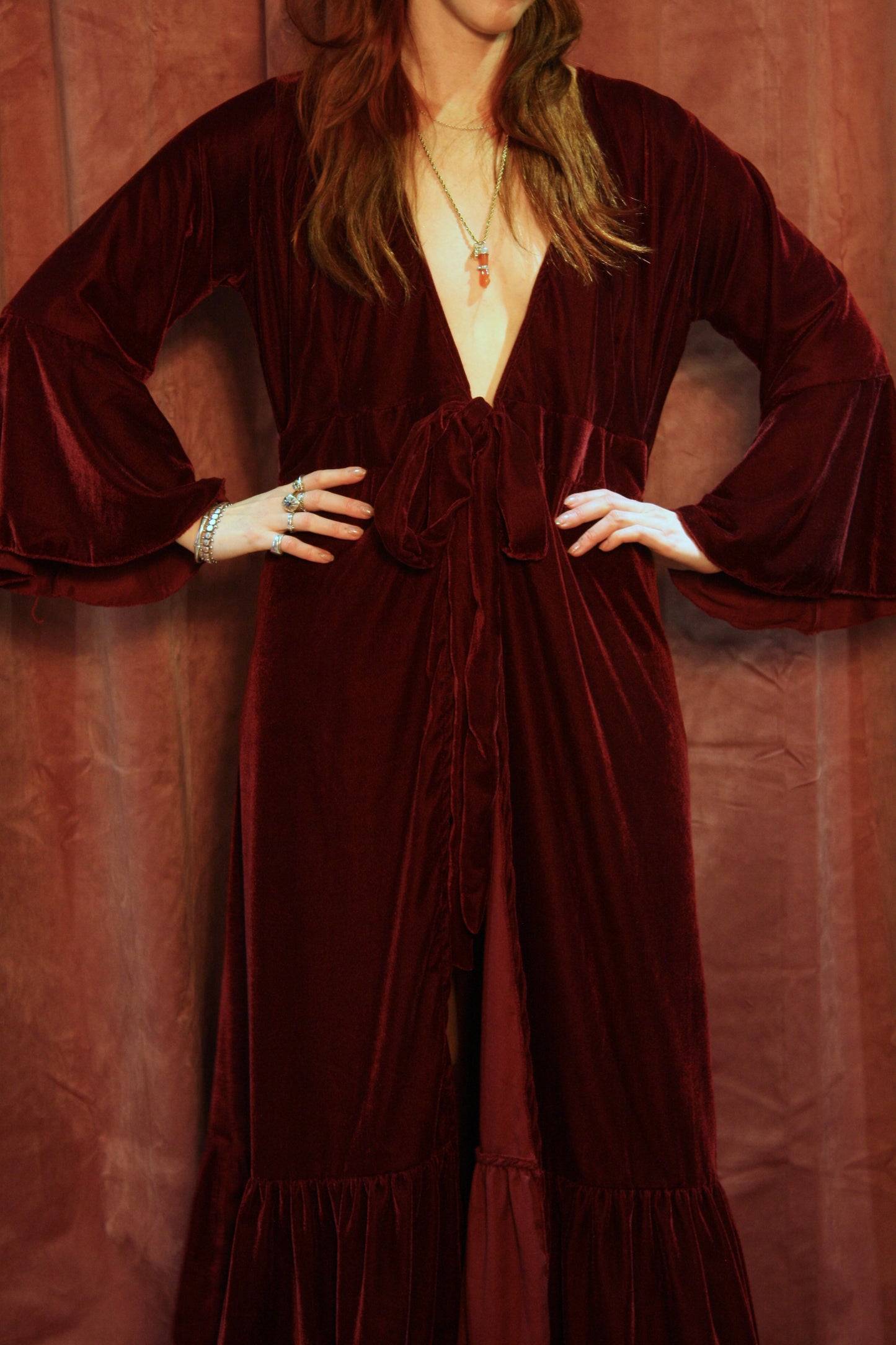 'Astrid' Velvet Wrap Dress