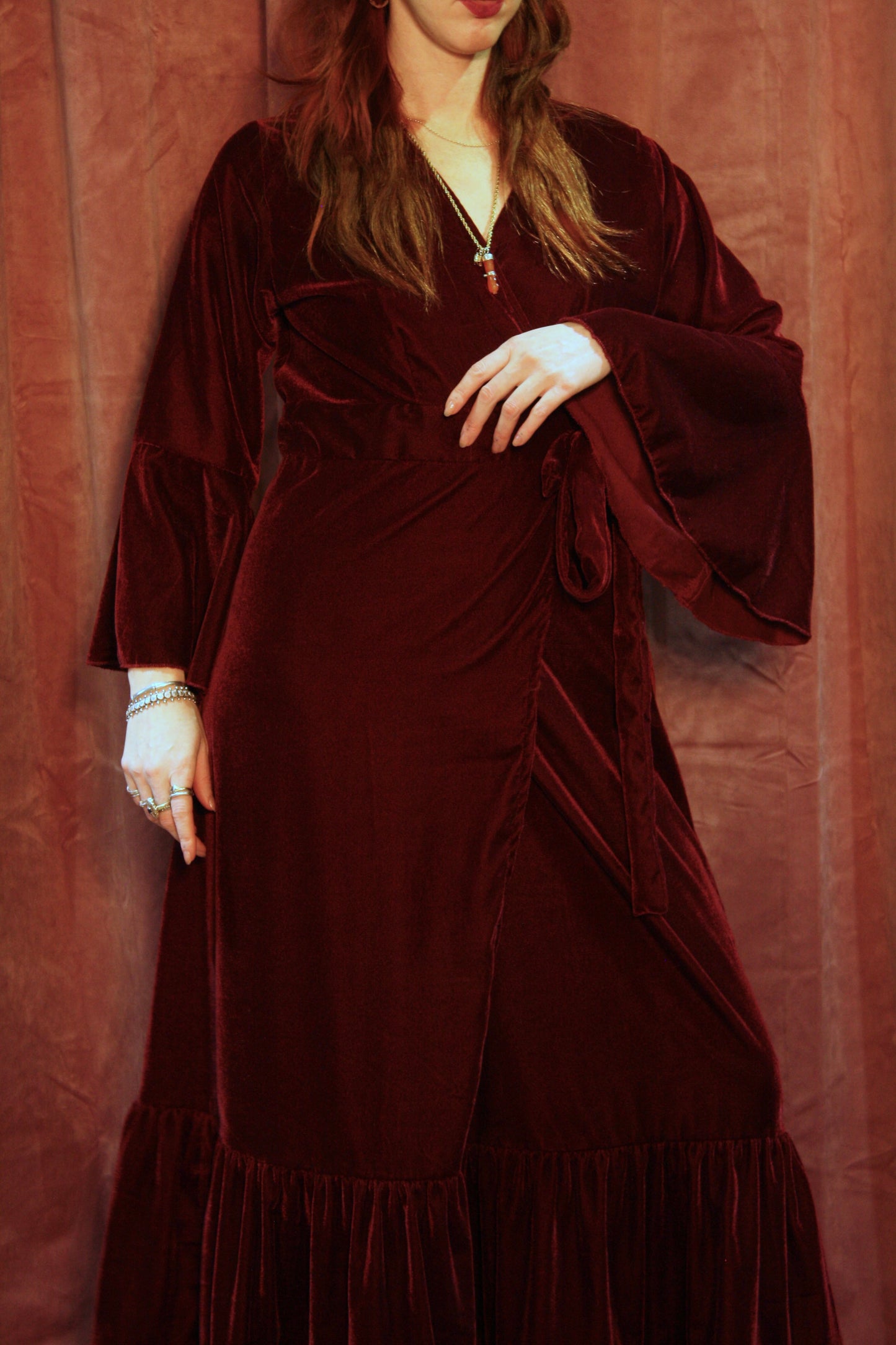 'Astrid' Velvet Wrap Dress